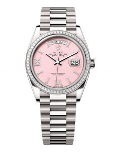 Đồng hồ Rolex Day-Date 36 M128399TBR-0009 128399TBR-0009 Vàng Trắng 18ct Đá Opal hồng Niềng Kim cương - Mẫu 2024