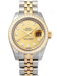 Đồng Hồ Rolex Lady Datejust 179383RBR-0004 Vàng Champagne Cọc số Niềng Kim Cương - lướt