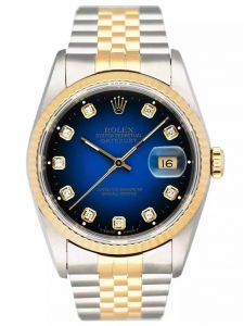 Đồng hồ Rolex Datejust 36 M116233 116233 demi Vàng Kim 18ct mặt xanh đen Navy cọc số kim cương