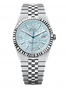 Đồng hồ Rolex Land-Dweller 40 M127336-0001 127336-0001 Bạch Kim Mặt Xanh Băng Giá Họa Tiết Tổ Ong - Mẫu Mới 2025