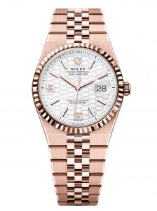 Đồng hồ Rolex Land-Dweller 36 M127235-0001 127235-0001 Vàng Everose 18ct Mặt Trắng Họa Tiết Tổ Ong - Mẫu Mới 2025