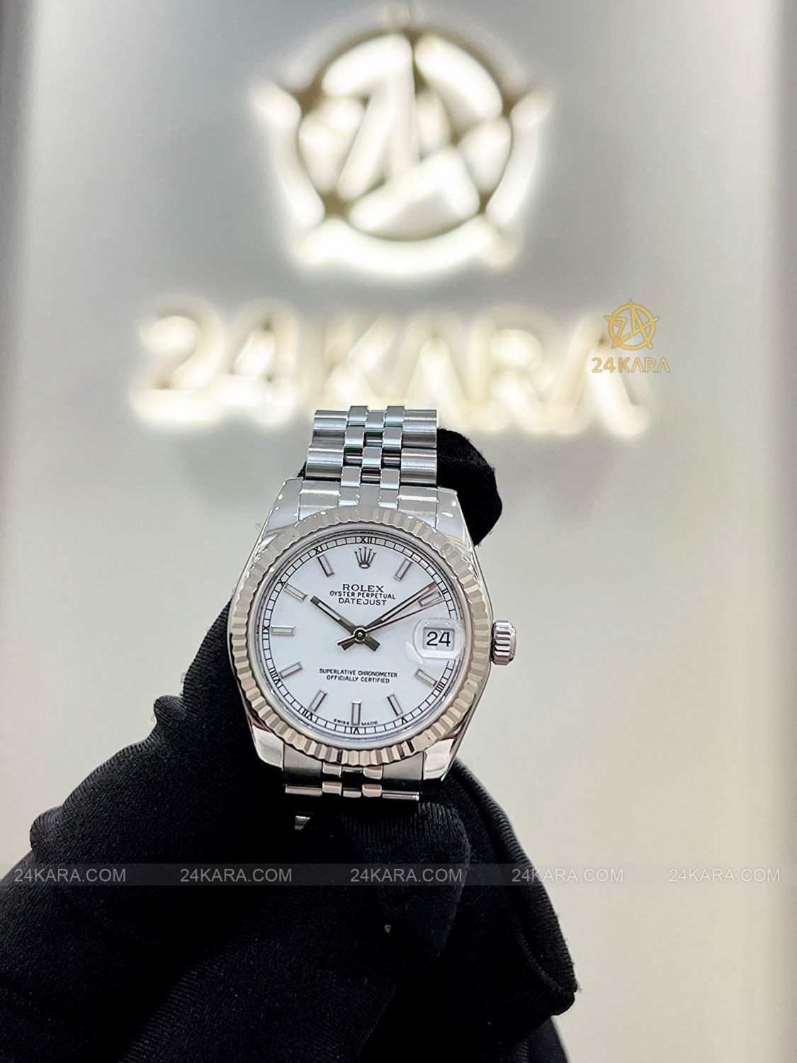 Đồng hồ Rolex Datejust 31 M178274-0008 178274-0008 Mặt số trắng Bezel Vàng Trắng 18k - Lướt