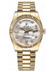 Đồng hồ Rolex Day-Date 36 M118238-0152 118238-0152 Vàng Kim 18ct Mặt khảm trai trắng Kim cương