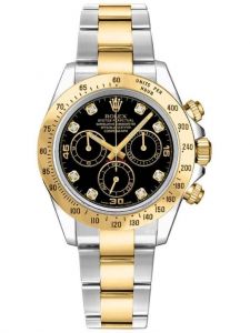 Đồng hồ Rolex Cosmograph Daytona 40 M116523-0043 116523-0043 Thép Oystersteel và Vàng Kim 18ct Mặt đen Cọc số Kim cương - Lướt