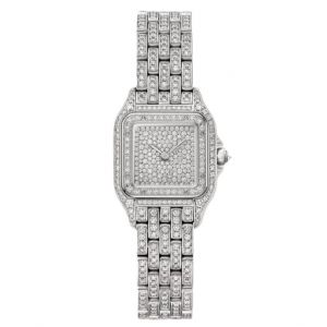 Đồng hồ Cartier Panthère de Cartier HPI01801 01801 Mặt số đính kim cương Trắng