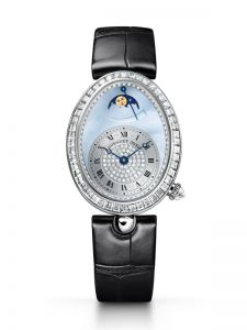 Đồng hồ Breguet Reine de Naples Phase de Lune 8909 8909BB/VD/964 D00D 3L Xanh dương xà cừ 38.5 x 30.5mm