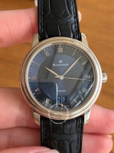 Đồng hồ Blancpain Villeret Ultra Slim Grande Date White Gold 38mm Blue Dial 6850 1540 55B (lướt)