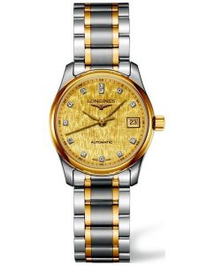 Đồng hồ Longines Master L2.257.5.38.7 L22575387 Kim Cương Mặt Lụa Vàng