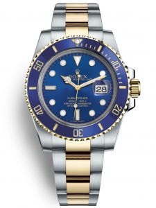 Đồng hồ Rolex Submariner Date 40 M116613LB 116613LB Gold Steel Demi vàng mặt xanh