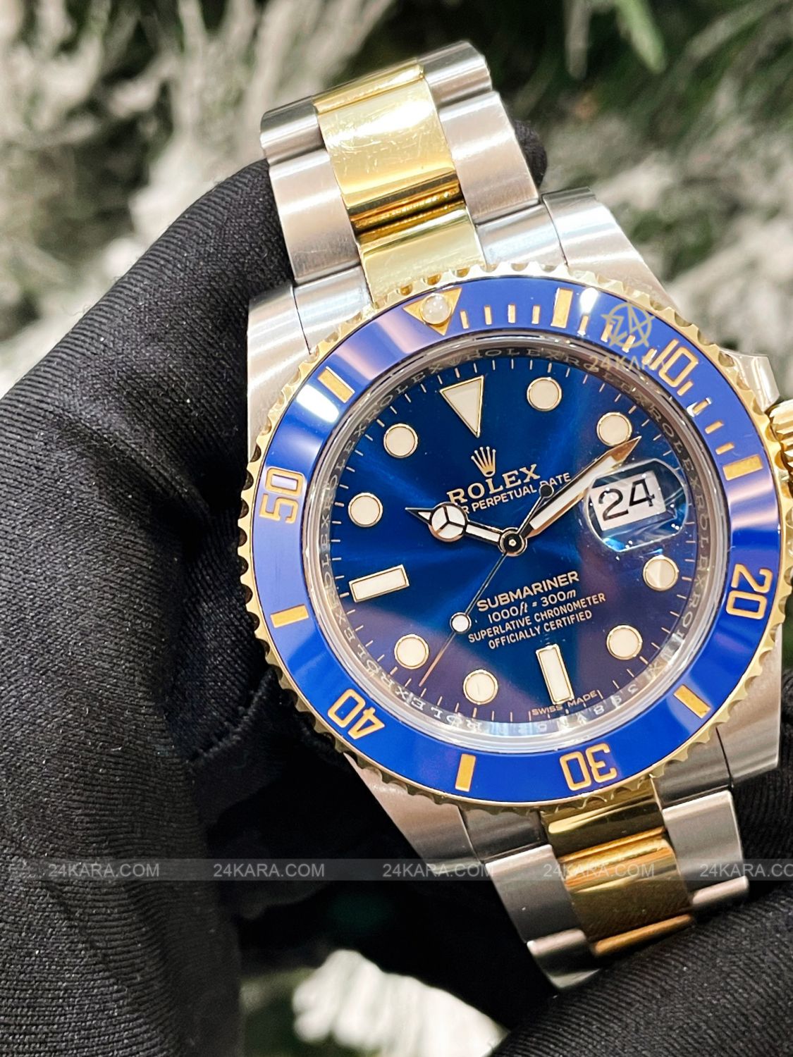 Đồng hồ Rolex Submariner Date 40mm 116613LB Gold Steel Demi vàng mặt xanh - Lướt