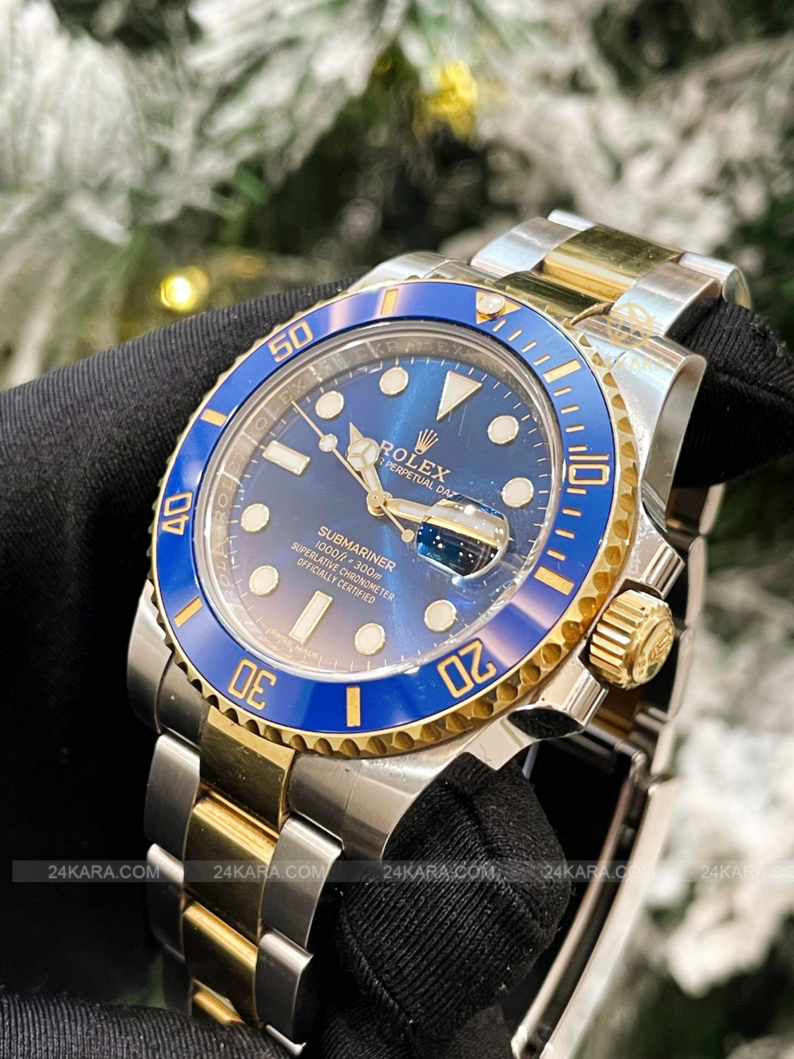 Đồng hồ Rolex Submariner Date 40mm 116613LB Gold Steel Demi vàng mặt xanh - Lướt