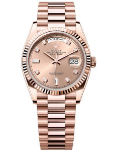 Đồng hồ Rolex Day-Date M128235-0009 128235-0009 vàng Everose, mặt số hoa hồng kim cương