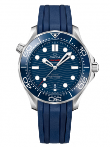 Đồng hồ Omega Seamaster Diver 300M 210.32.42.20.03.001 Mặt Gốm Xanh Dây Cao Su Co-Axial Master Chronometer