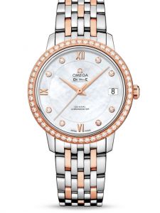 Đồng hồ Omega De Ville Prestige 424.25.33.20.55.002 32.7 Vàng hồng Mặt Khảm Trai MOP Niềng Kim Cương - Lướt