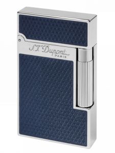 Bật lửa S.T Dupont 016252 Lighter 2  - Men sơn mài xanh -  Vân Guilloche