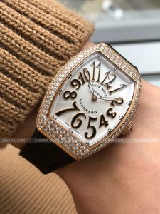 Đồng hồ Franck Muller Vanguard Lady Rose Gold & Diamonds NOS V 32 QZ D