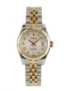 Đồng hồ Rolex Lady-Datejust 26 M179173 179173 Mặt trắng vi tính cọc số kim cương - Lướt