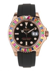 Đồng hồ Rolex Yacht-Master 40 M116695SATS 116695SATS Rainbow Mặt Đính Kim cương đen