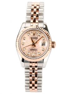 Đồng hồ Rolex Lady-Datejust 26 M179171 179171 Mặt vàng vi tính cọc số kim cương