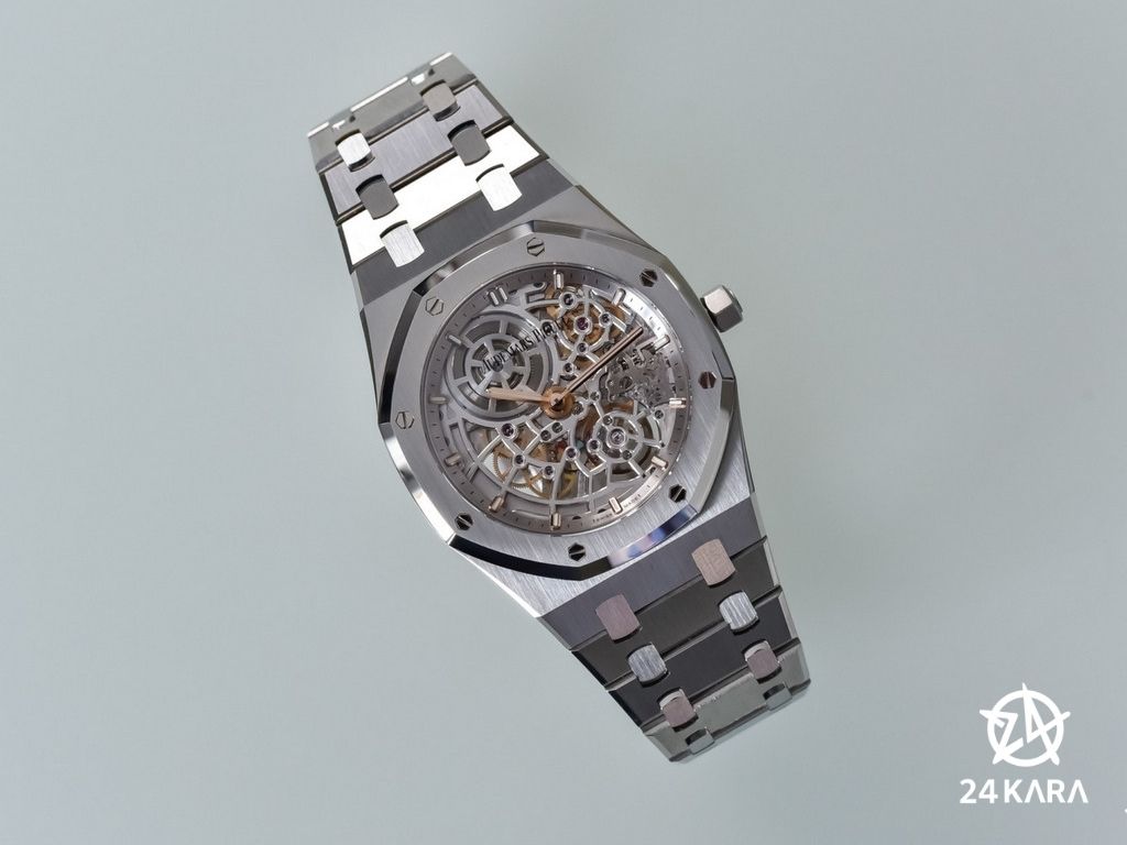 Đánh giá chi tiết đồng hồ Audemars Piguet Royal Oak Jumbo Extra-Thin Openworked 16204ST.OO.1240ST.01 bản kỷ niệm 50 năm mới