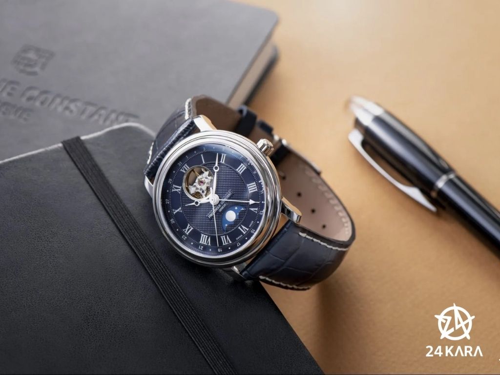 Giới thiệu đồng hồ Frederique Constant Classics Heart Beat Moonphase Date FC-335MCNW4P26 mặt số xanh mới