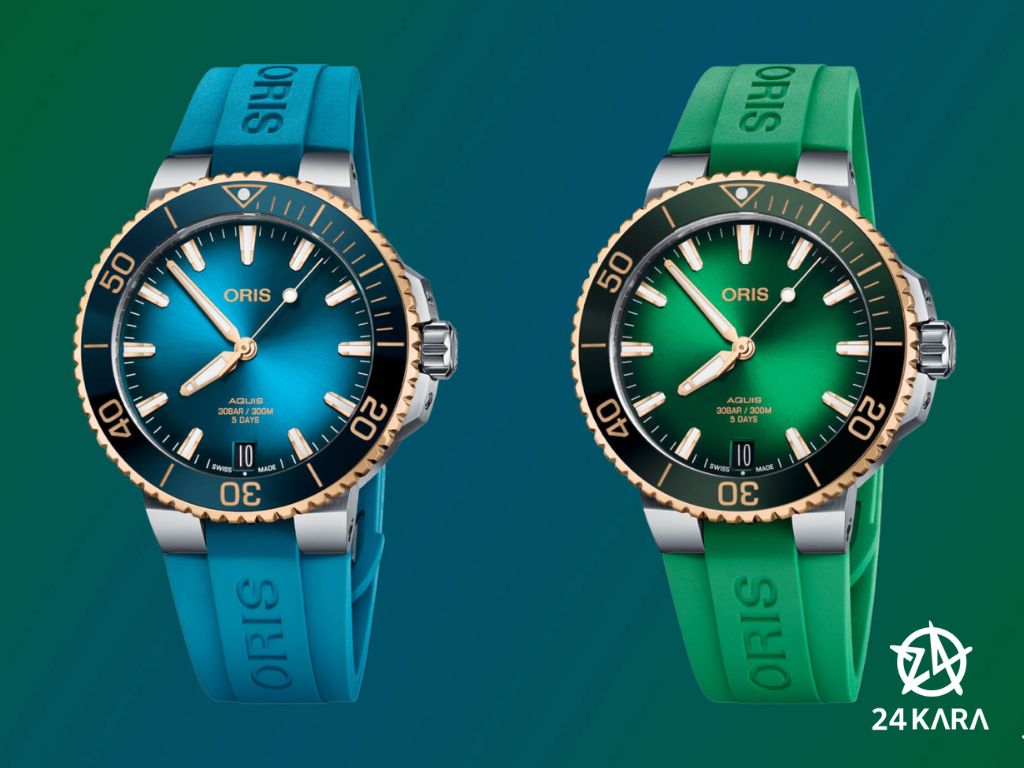 Giới thiệu bộ đôi đồng hồ Oris Aquis Date Calibre 400 41.5mm Bi-Colour mới
