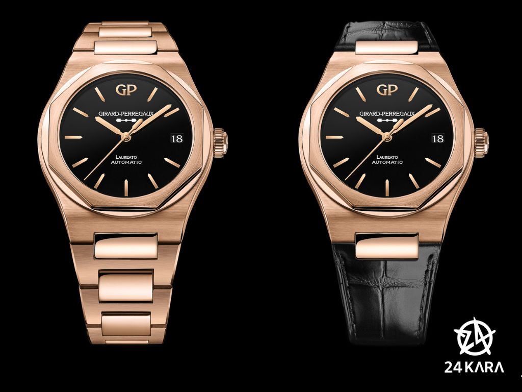 Giới thiệu đồng hồ Girard-Perregaux Stunning Laureato 42mm Pink Gold & Onyx mới