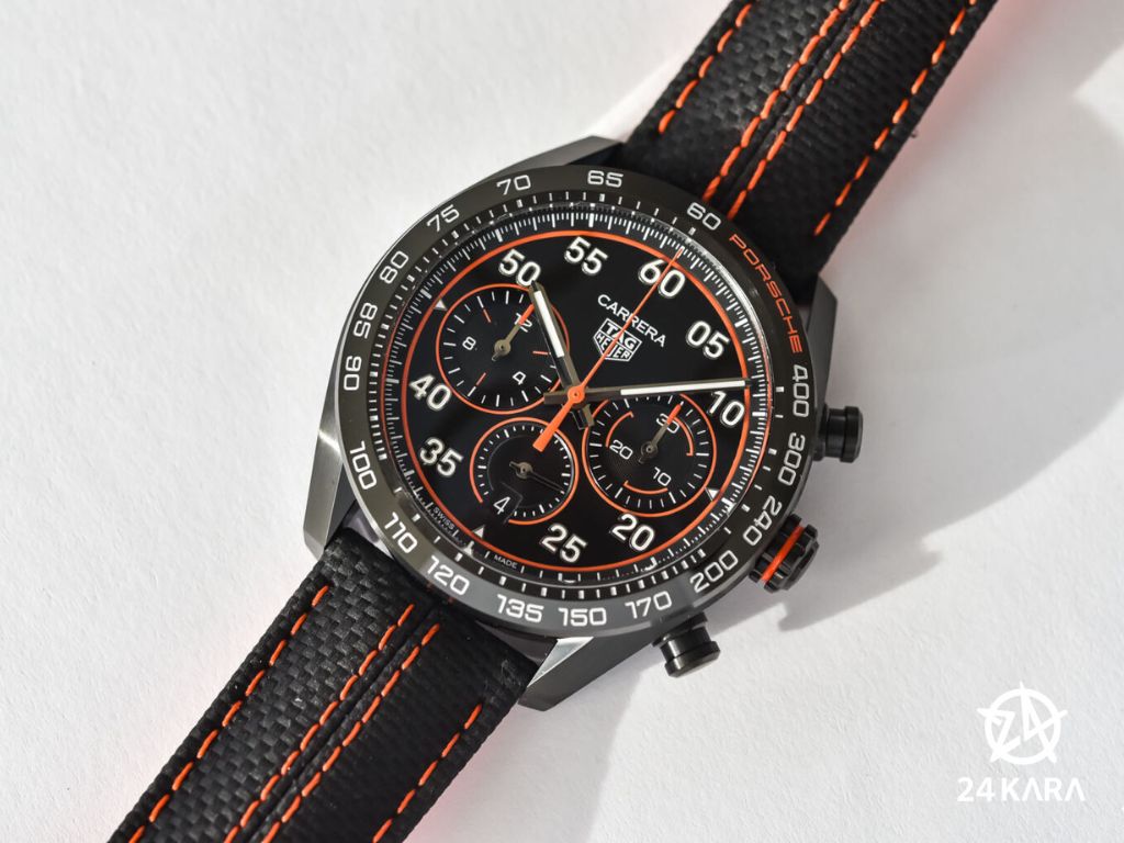 Giới thiệu đồng hồ TAG Heuer Carrera Chronograph x Porsche Orange Racing CBN2A1M.FC6526 mới