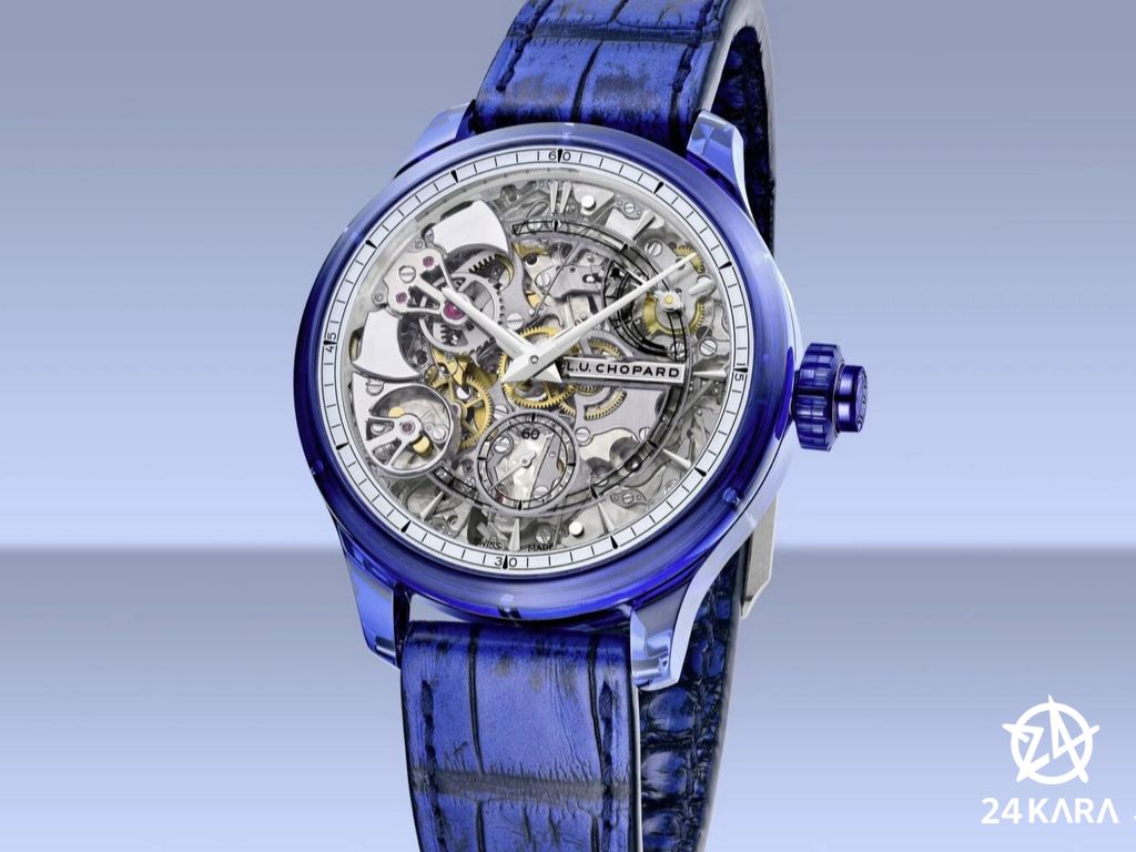 Khám phá sắc xanh sapphire mát mẻ trong đồng hồ Chopard L.U.C Full Strike Blue Sapphire 168604-9001 mới