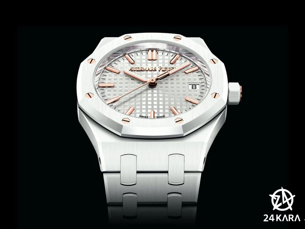 Giới thiệu đồng hồ Audemars Piguet Royal Oak 34mm White Ceramic 77350CB.OO.1266CB.01 mới