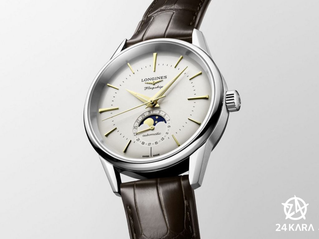 Giới thiệu các mẫu đồng hồ Longines Flagship Heritage Moonphase 38.5mm mới