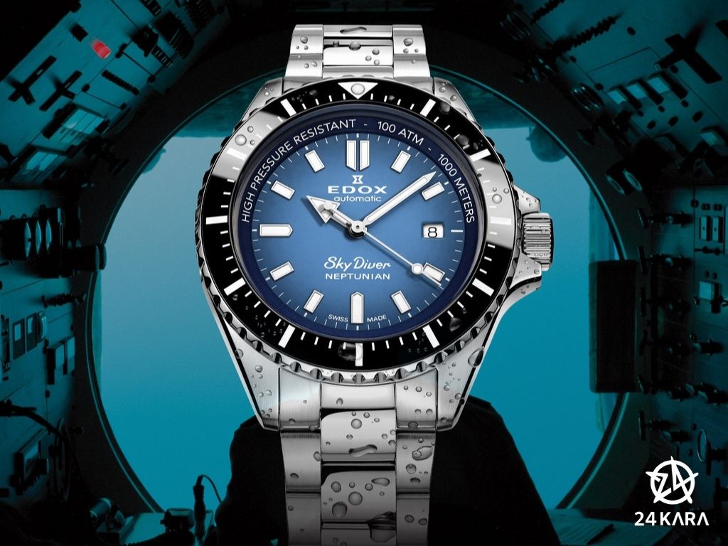 Giới thiệu đồng hồ lặn Edox SkyDiver Neptunian