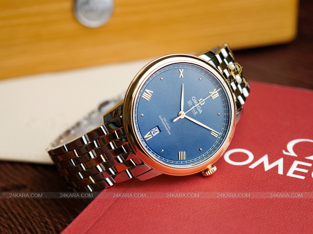 Đồng hồ Omega De Ville Prestige Co‑Axial 424.20.40.20.03.001 - Tuyệt tác từ vàng hồng và mặt số xanh hiện đại